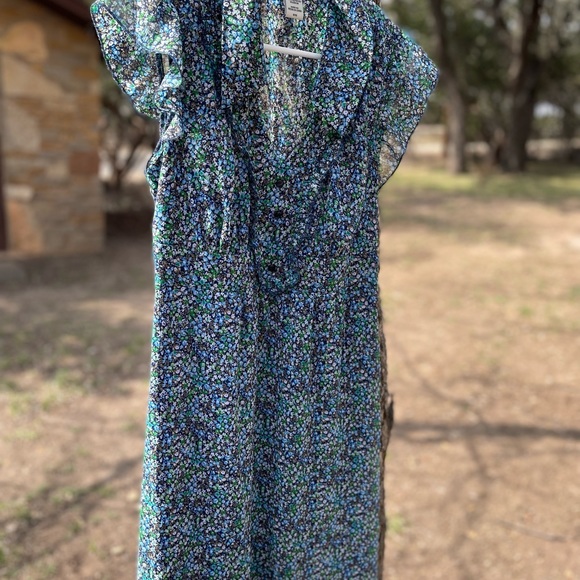 Blue Floral Dress - Picture 2 of 4